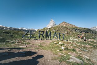 Fotopunkt mit Zermatt letters aufgestellt auf dem Schwarzsee | © Gabriel Perren
